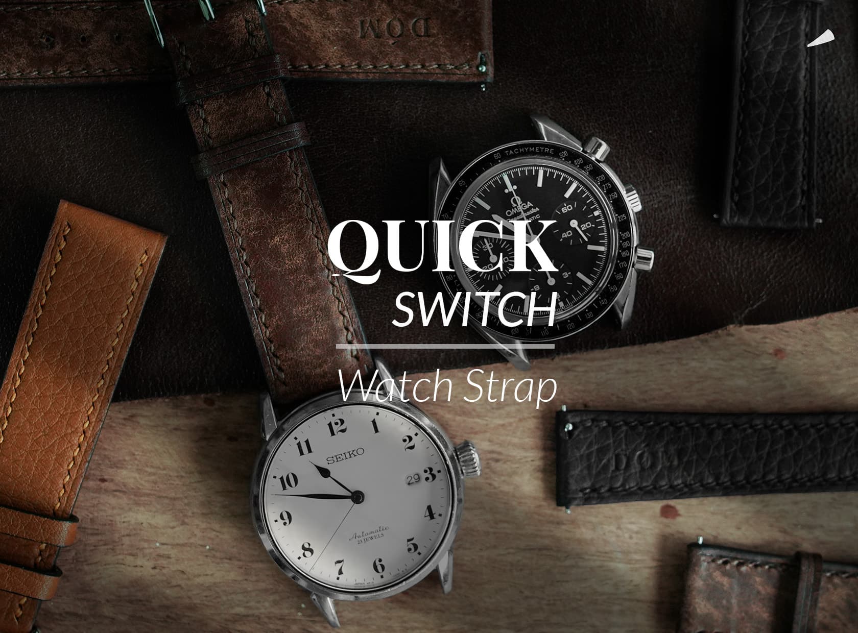 Cover image for สายนาฬิกาหนังแท้ Handmade หนังนำเข้าจาก DÓM Quick Switch Watch Strap